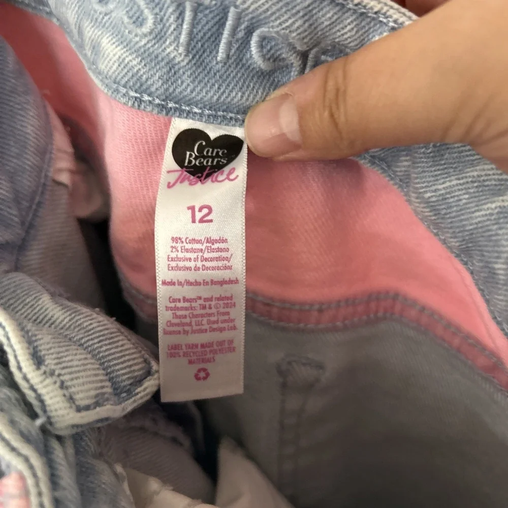 Justice Care Bears Girls Bootcut Jeans Size 12 Light Wash